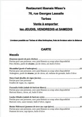 Menu Wisso's - La carte