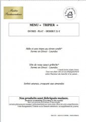 Menu Au Fond Du Gosier - Le menu Tripier 