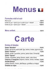 Menu Le Belvédère - Les formules, entrées, salades...