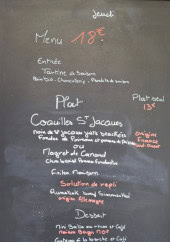 Menu Sur la tête des Canards - Le menu