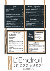 Menu coq hardi - La carte