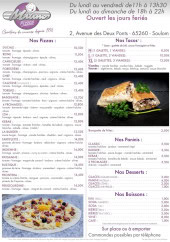 Menu Miam pizza - La carte