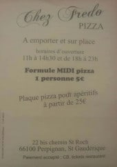 Menu Chez Fredo Pizza - Carte et menu Chef Fredo Pizza Perpignan