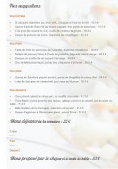 Menu La Passerelle - Les suggestions et menus