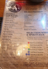 Menu O'Flaherty's - Exemple de menu
