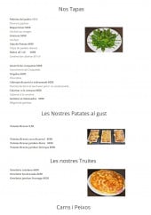 Menu Pa amb tomate - Les tapas, les nostres et carns i peixos