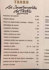 Menu Txoko - Les tapas et desserts