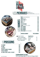 Menu La pierre chaude - Les viandes et poissons