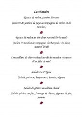 Menu La Table de La Frégate - Les entrees Page 1