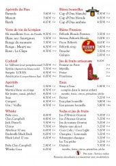 Menu Lassus - Apéritifs, verre de vin, cocktail,...