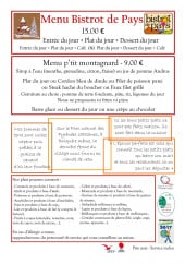Menu Lassus - Menu bistrot