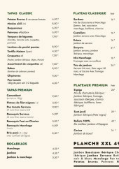 Menu La casa ibérique - Les tapas classic, tapas premium et plateaux classiques,...