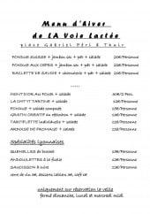 Menu La Voie Lactee - Menus