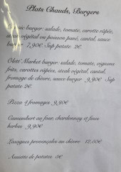 Menu Olett'Market - Les plats chauds et burgers