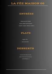 Menu La fée maison 66 - Les entrées, plats et desserts