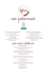 Menu Bistro Casals - Les  partenaires et amis catalans