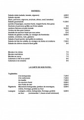 Menu La Bonn' Pizza - Les entrées et pates