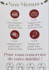 Menu Le Fab - Les menus et fidélité