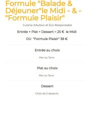 Menu La Mirabelle - Formule balade et dejeuner