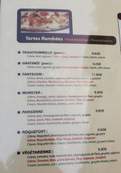 Menu Au Fantassin - Les tartes flambées