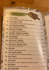 Menu Au Laurier - Pides