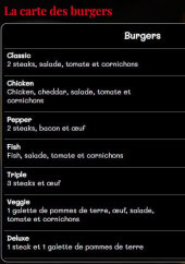 Menu Best Bouffe - Les burgers