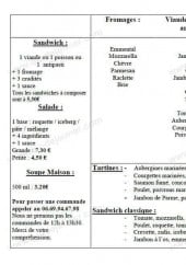 Menu Chez Victor - La carte