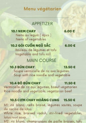 Menu Impérial - Menu végétarien