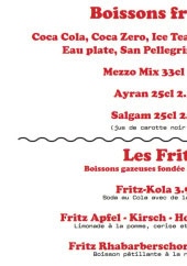 Menu Kebs Baba - Les boissons froides, fritzs, ...