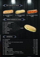 Menu Kopar Night KNK - Les sandwiches et apéritifs
