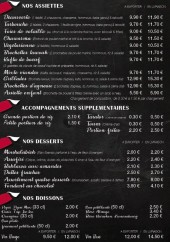 Menu Le Tarbouche - Les desserts, boissons