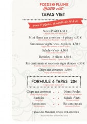 Menu Poids Plume - Les tapas