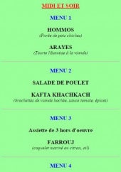 Menu Restaurant Beyrouth - Les menus midi et soir