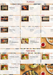 Menu Yapan Sushi - Les plateaux et poké bowl