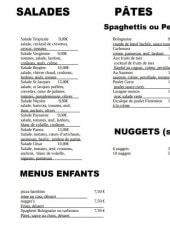 Menu Pizza Castello - Les salades, pâtes et menu enfant,....