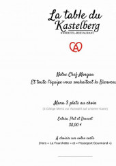Menu La Table du Kastelberg - menu 38€