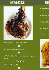 Menu Restaurant aux deux clefs - les viandes et desserts