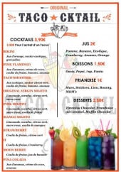 Menu Taco'cktail - Les cocktails, les jus ...