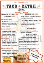 Menu Taco'cktail - Les tacos, les cheeseburgers ...
