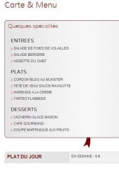 Menu A l'Etoile - Les entrées, plats,....