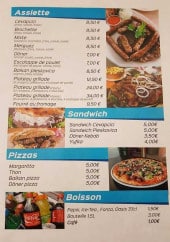 Menu The Balkan Grill - Assiettes, sandwiches, pizzas,...