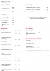 Menu Restaurant Notre Dame - Les plats à la carte