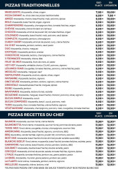 Menu Go Pizza - Les pizzas