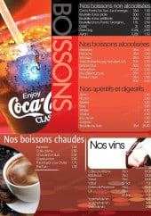 Menu Pizza Alanya - Les boissons et les vins