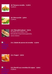 Menu Tokyo Sushi - Les hors d&amp;amp;#039;œuvres page 2