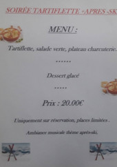 Menu Brasserie la Couronne - Exemple de menu