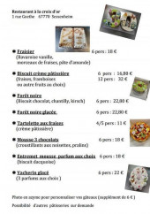 Menu La croix d'or - Exemple de menu