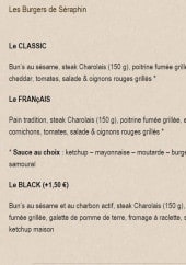 Menu Le Fournil De Séraphin - les burgers