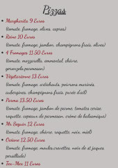 Menu La Casa des kneckes - Les pizzas