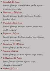 Menu La Casa des kneckes - Les pizzas page 2